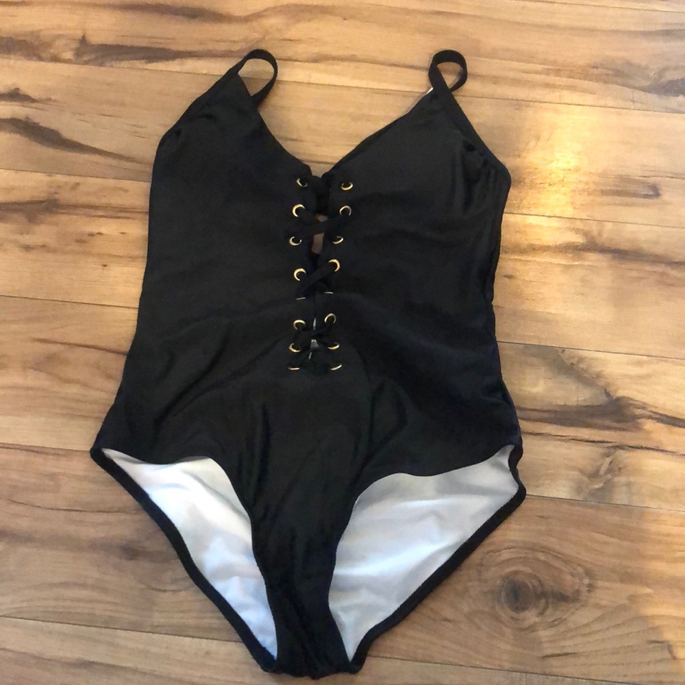 Black one piece swimsuit